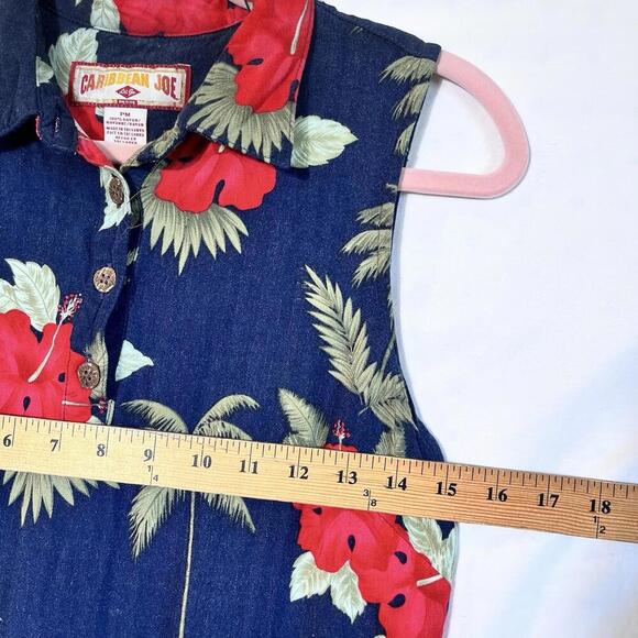 Hawaiian Maxi Dress Women's Size PM Floral Island Sleeveless Caribbean Joe - Picture 4 of 4